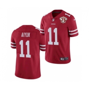 Men's San Francisco 49ers #11 Brandon Aiyuk Red 2021 75th Anniversary Vapor Untouchable Limited Stitched Football Jersey