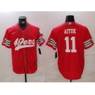 Men's San Francisco 49ers #11 Brandon Aiyuk Red Mexico Cool Base Stitched Baseball Jersey