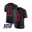 Men's San Francisco 49ers #11 Marquise Goodwin Black Vapor Untouchable Limited Player 100th Season Football Jersey