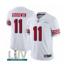 Men's San Francisco 49ers #11 Marquise Goodwin Limited White Rush Vapor Untouchable Super Bowl LIV Bound Football Jersey