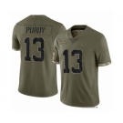 Men's San Francisco 49ers #13 Brock Purdy 2022 Olive Salute To Service Limited Stitched Jersey