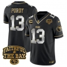 Men's San Francisco 49ers #13 Brock Purdy Black 2025 F.U.S.E. 1-Star C With Faithful To The Bay Patch Limited V8 Football Stitched Jersey