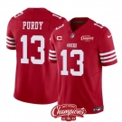 Men's San Francisco 49ers #13 Brock Purdy Red 2023 F.U.S.E. With 1-star C Ptach And NFC West Champions Patch Football Stitched Jersey