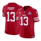 Men's San Francisco 49ers #13 Brock Purdy Red 2024 F.U.S.E. Super Bowl LVIII Patch And 1-star C Patch Vapor Untouchable Limited Football Stitched Jersey