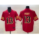 Men's San Francisco 49ers #13 Brock Purdy Red Gold 2025 F.U.S.E. “Rivalries” Vapor Limited Football Stitched Jersey