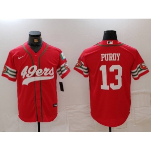 Men's San Francisco 49ers #13 Brock Purdy Red Mexico Cool Base Stitched Baseball Jersey