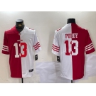 Men's San Francisco 49ers #13 Brock Purdy Red White Split Vapor Limited Stitched Jersey