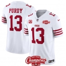 Men's San Francisco 49ers #13 Brock Purdy White 2023 F.U.S.E. With 1-star C Ptach And NFC West Champions Patch Football Stitched Jersey