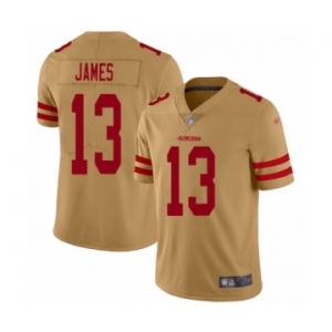 Men's San Francisco 49ers #13 Richie James Limited Gold Inverted Legend Football Jersey