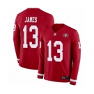 Men's San Francisco 49ers #13 Richie James Limited Red Therma Long Sleeve Football Jersey