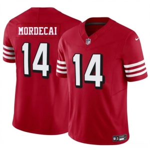 Men's San Francisco 49ers #14 Tanner Mordecai New Red 2025 F.U.S.E. Vapor Untouchable Limited Football Stitched Jersey