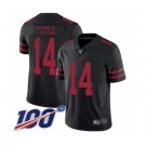 Men's San Francisco 49ers #14 Y.A. Tittle Black Vapor Untouchable Limited Player 100th Season Football Jersey