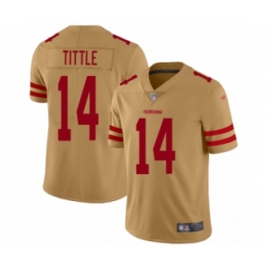 Men's San Francisco 49ers #14 Y.A. Tittle Limited Gold Inverted Legend Football Jersey