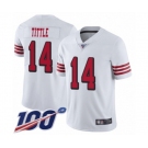 Men's San Francisco 49ers #14 Y.A. Tittle Limited White Rush Vapor Untouchable 100th Season Football Jersey