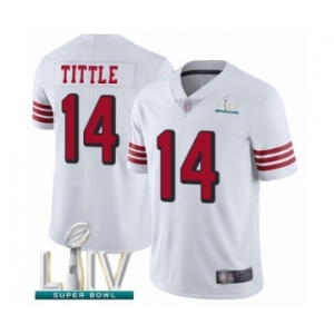 Men's San Francisco 49ers #14 Y.A. Tittle Limited White Rush Vapor Untouchable Super Bowl LIV Bound Football Jersey