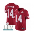 Men's San Francisco 49ers #14 Y.A. Tittle Red Team Color Vapor Untouchable Limited Player Super Bowl LIV Bound Football Jersey