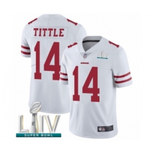 Men's San Francisco 49ers #14 Y.A. Tittle White Vapor Untouchable Limited Player Super Bowl LIV Bound Football Jersey