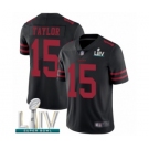 Men's San Francisco 49ers #15 Trent Taylor Black Alternate Vapor Untouchable Limited Player Super Bowl LIV Bound Football Jersey