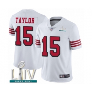 Men's San Francisco 49ers #15 Trent Taylor Limited White Rush Vapor Untouchable Super Bowl LIV Bound Football Jersey