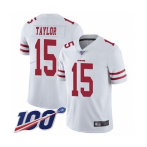 Men's San Francisco 49ers #15 Trent Taylor White Vapor Untouchable Limited Player 100th Season Football Jersey