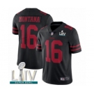 Men's San Francisco 49ers #16 Joe Montana Black Alternate Vapor Untouchable Limited Player Super Bowl LIV Bound Football Jersey