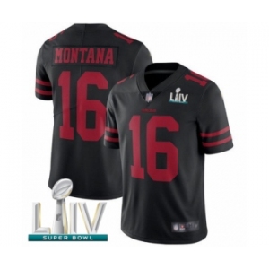 Men's San Francisco 49ers #16 Joe Montana Black Alternate Vapor Untouchable Limited Player Super Bowl LIV Bound Football Jersey