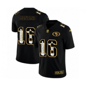 Men's San Francisco 49ers #16 Joe Montana Black Jesus Faith Limited Football Jersey
