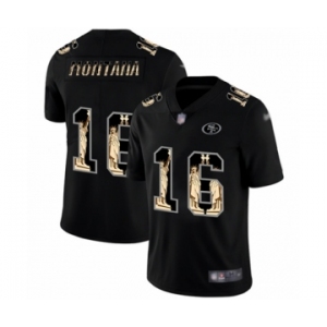 Men's San Francisco 49ers #16 Joe Montana Limited Black Statue of Liberty Football Jersey