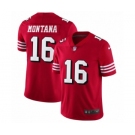 Men's San Francisco 49ers #16 Joe Montana Limited Red Rush Vapor Untouchable Football Jerseys