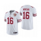 Men's San Francisco 49ers #16 Joe Montana White 2021 75th Anniversary Vapor Untouchable Limited Stitched Football Jersey