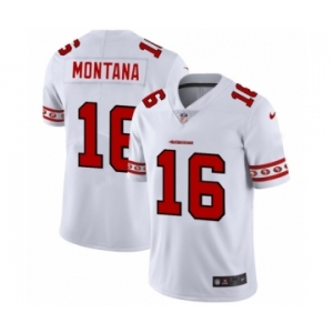 Men's San Francisco 49ers #16 Joe Montana White Team Logo Cool Edition Jersey