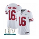 Men's San Francisco 49ers #16 Joe Montana White Vapor Untouchable Limited Player Super Bowl LIV Bound Football Jersey