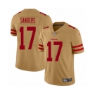 Men's San Francisco 49ers #17 Emmanuel Sanders Limited Gold Inverted Legend Football Jersey