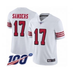 Men's San Francisco 49ers #17 Emmanuel Sanders Limited White Rush Vapor Untouchable 100th Season Football Jersey