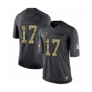 Men's San Francisco 49ers #17 Jalen Hurd Limited Black 2016 Salute to Service Football Jersey