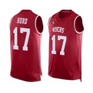 Men's San Francisco 49ers #17 Jalen Hurd Limited Red Player Name & Number Tank Top Football Jersey