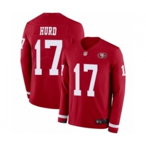 Men's San Francisco 49ers #17 Jalen Hurd Limited Red Therma Long Sleeve Football Jersey