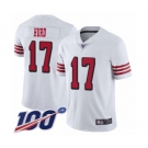 Men's San Francisco 49ers #17 Jalen Hurd Limited White Rush Vapor Untouchable 100th Season Football Jersey