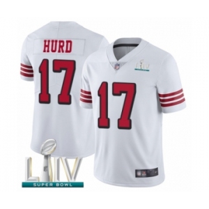 Men's San Francisco 49ers #17 Jalen Hurd Limited White Rush Vapor Untouchable Super Bowl LIV Bound Football Jersey