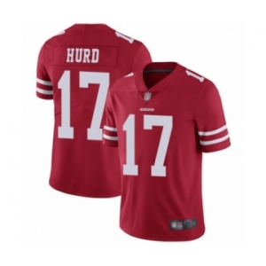 Men's San Francisco 49ers #17 Jalen Hurd Red Team Color Vapor Untouchable Limited Player Football Jersey