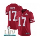 Men's San Francisco 49ers #17 Jalen Hurd Red Team Color Vapor Untouchable Limited Player Super Bowl LIV Bound Football Jersey