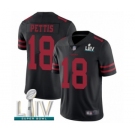 Men's San Francisco 49ers #18 Dante Pettis Black Alternate Vapor Untouchable Limited Player Super Bowl LIV Bound Football Jersey