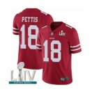 Men's San Francisco 49ers #18 Dante Pettis Red Team Color Vapor Untouchable Limited Player Super Bowl LIV Bound Football Jersey