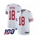 Men's San Francisco 49ers #18 Dante Pettis White Vapor Untouchable Limited Player 100th Season Football Jersey