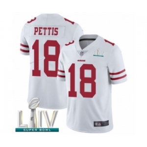 Men's San Francisco 49ers #18 Dante Pettis White Vapor Untouchable Limited Player Super Bowl LIV Bound Football Jersey