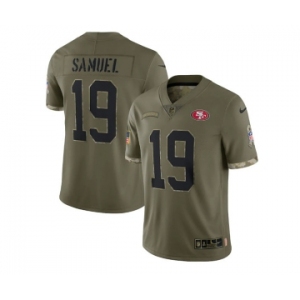 Men's San Francisco 49ers #19 Deebo Samuel 2022 Olive Salute To Service Limited Stitched Jersey