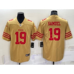 Men's San Francisco 49ers #19 Deebo Samuel Gold NEW 2022 Inverted Legend Stitched NFL Nike Limited Jersey