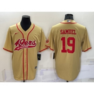 Men's San Francisco 49ers #19 Deebo Samuel Gold Stitched Cool Base Nike Baseball Jersey