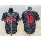 Men's San Francisco 49ers #19 Deebo Samuel Grey Camo With Patch Cool Base Stitched Baseball Jersey