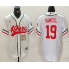 Men's San Francisco 49ers #19 Deebo Samuel Number White Mexico Cool Base Stitched Baseball Jersey